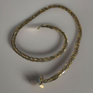 Lady Remington LR Signed Braided Herringbone Gold/Silver Tone Necklace 23.5in